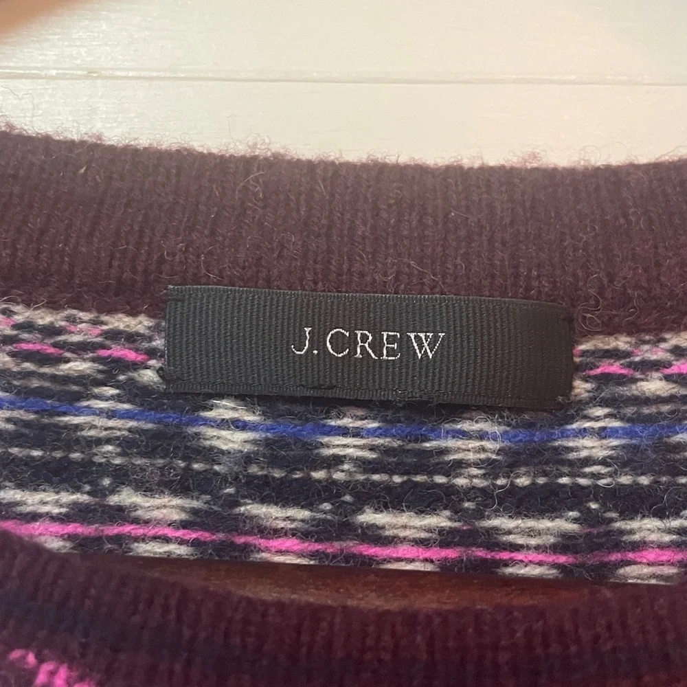 J. Crew Lambs Wool Sequin Fair Isle Sweater Size XSP